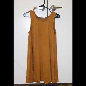 Women’s tan suede sleeveless dress
